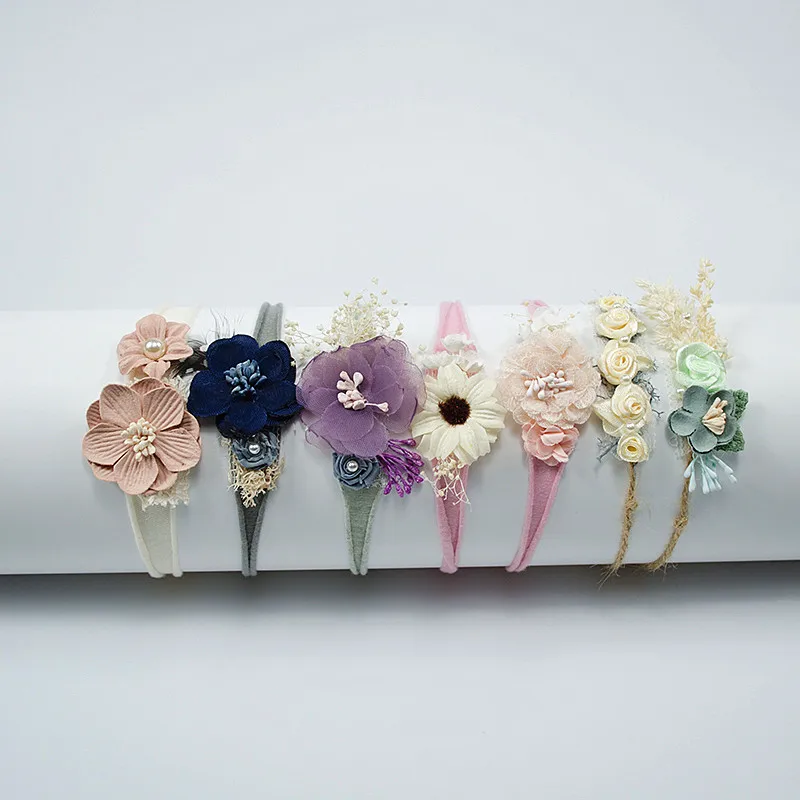 Kids Toddler Newborn Headband Baby Girl Hearband Hair Accessories Flower Girl Headwear Newborn Photo