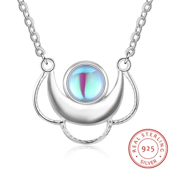 

Rainbow Moonstone 925 Sterling Silver Necklaces for Women Cloud Necklace with Chain Silver 925 Jewelry Anniversary Party Gifts