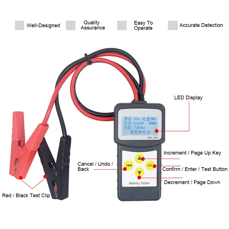 Multi-language version MICRO-200 Automotivo Battery Digital CCA Battery Analyzer Vehicle Car Battery Tester 12V Diagnostic Tool