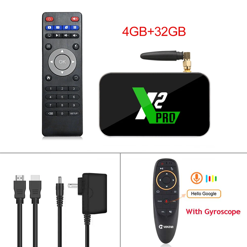 X2 Pro tv Box Android 9,0 4 Гб ram DDR4 32 Гб Smart Amlogic S905X2 X2 cube 2 Гб 16 Гб телеприставка 2,4G/5G WiFi 1000M 4K медиаплеер - Цвет: 4GB 32GB G10 control