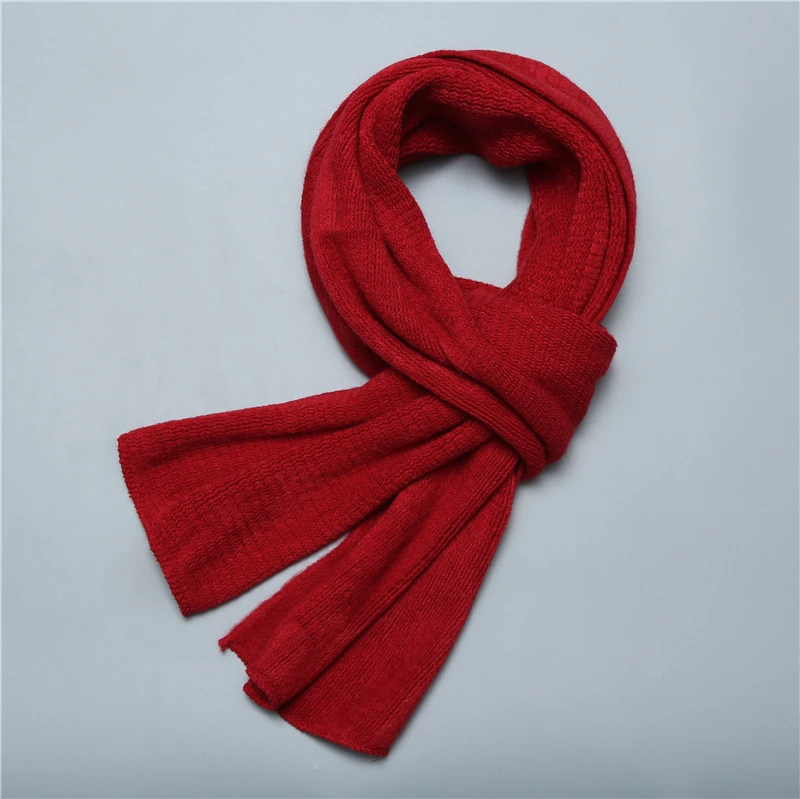deep red Модный трикотажный зимний шарф, теплый кашемировый женский платок, длинный шарф, Женская бандана, маффер - Цвет: deep red
