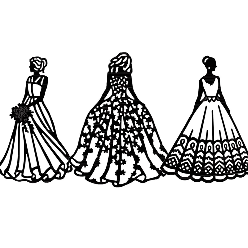 BeautifulLadyWeddingDressMetalCuttingDiesforScrapbookingCraft