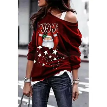 

Christmas Women Santa Claus Clothes Top Casual Pullover Jumpers Warm Tops