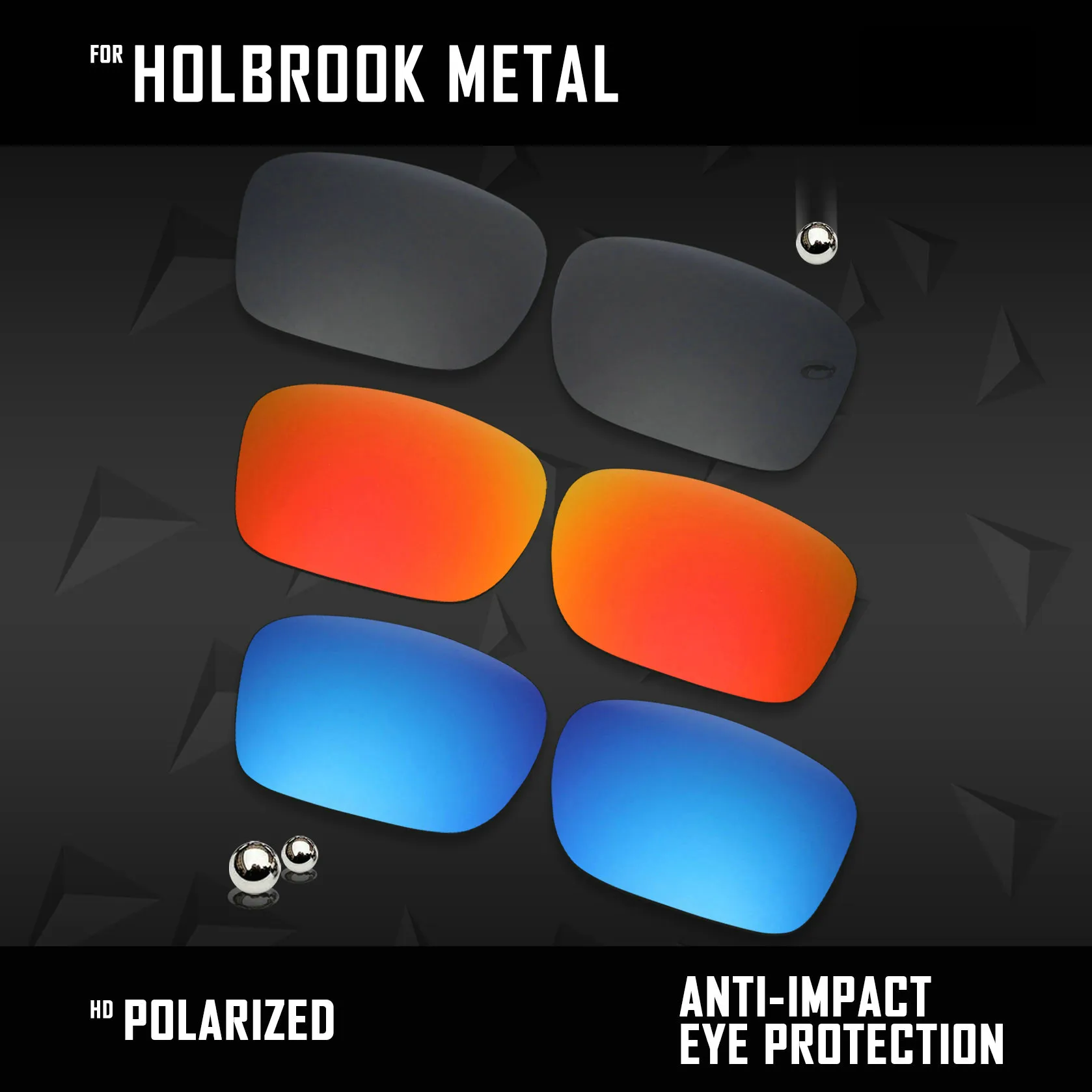 3 пары поляризованных солнцезащитных очков OOWLIT Сменные линзы для Oakley Holbrook