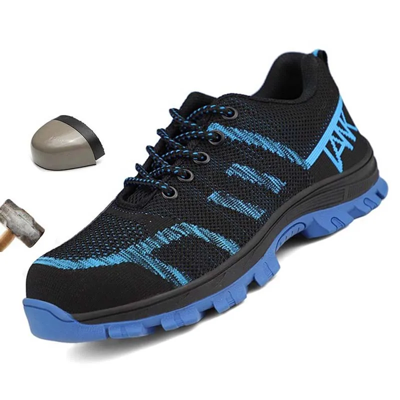 

Мужские Нескользящие кроссовки со стальным носком, Нескользящие, ударопрочные, рабочая обувь, дышащие