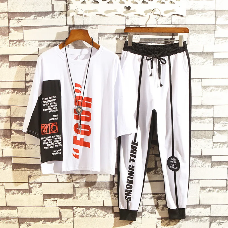 

Set Men's Summer Two-Piece Set Trend Sports Casual Wear Teenager Short Sleeve Running Fitness Suit
