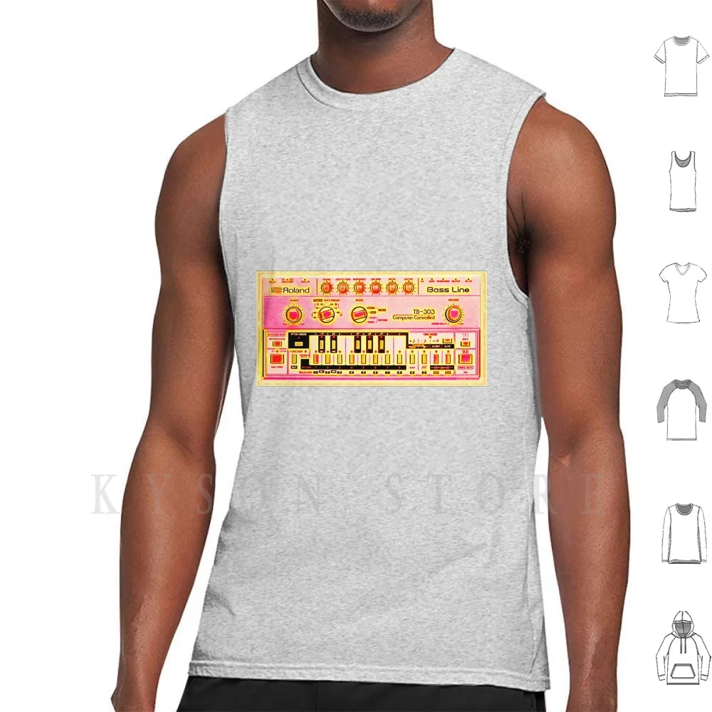 Roland Tb-303 Tank Tops Vest 100% Cotton Tb 303 Bass Line Synthesizer Retro Vintage Old School | Мужская одежда