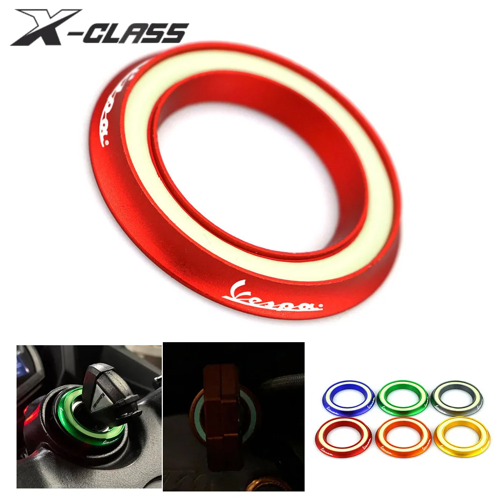 Motorcycle Luminous Ignition Switch Cover Ring Cap Gurad Red Protector For Vespa GTS Sprint Primavera LX LXV 50 125 250 300 150 |