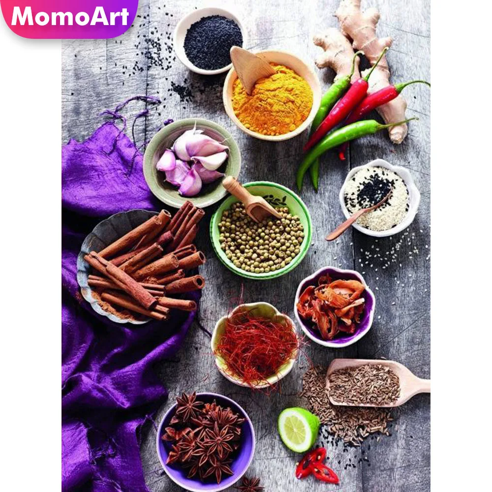 

MomoArt 5D Diamond Painting Cartoon Full Drill Square DIY Diamond Embroidery Seasoning Cross Stitch Gift Kitchen Decoration