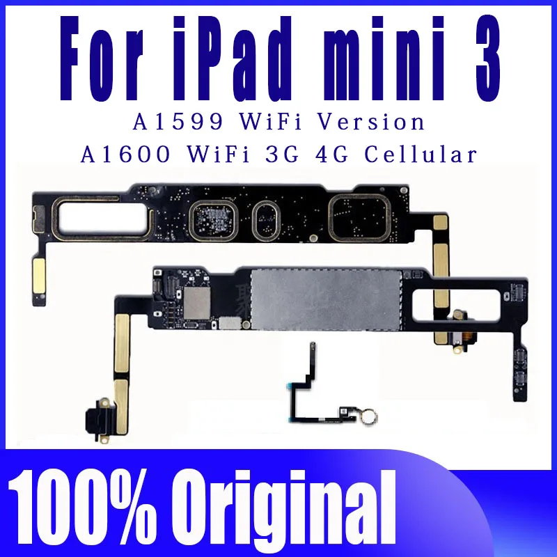 Материнская плата A1599 A1600 для ipad MINI 3 iCloud Wi-Fi и сотовая версия разблокированная