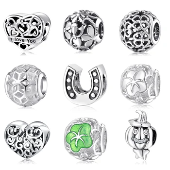 

Fashion Flower Heart and Round Shape Charms Real 925 Sterling Silver Beads Fit Original JIUHAO Bracelet Bangles Jewelry making