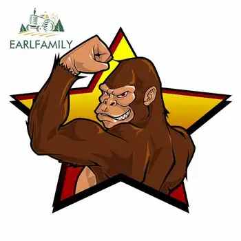 

EARLFAMILY 13cm x 10.9cm for Power Gorilla Fine Decals Vinyl Car Sticker Waterproof 3D Car Stickers Bumper Window