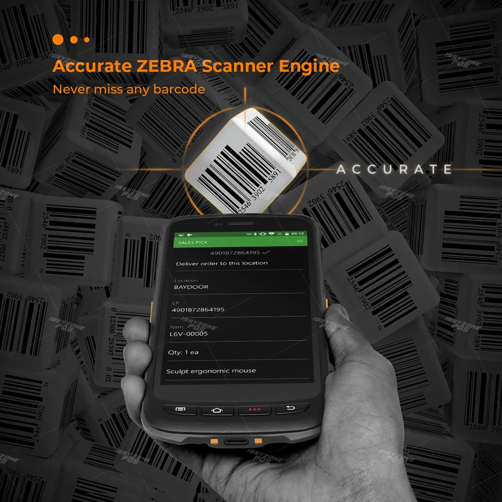 Сканер штрих кодов IssyzonePOS PDA Android 6 0 NFC беспроводной с сенсорным экраном|Сканеры| |