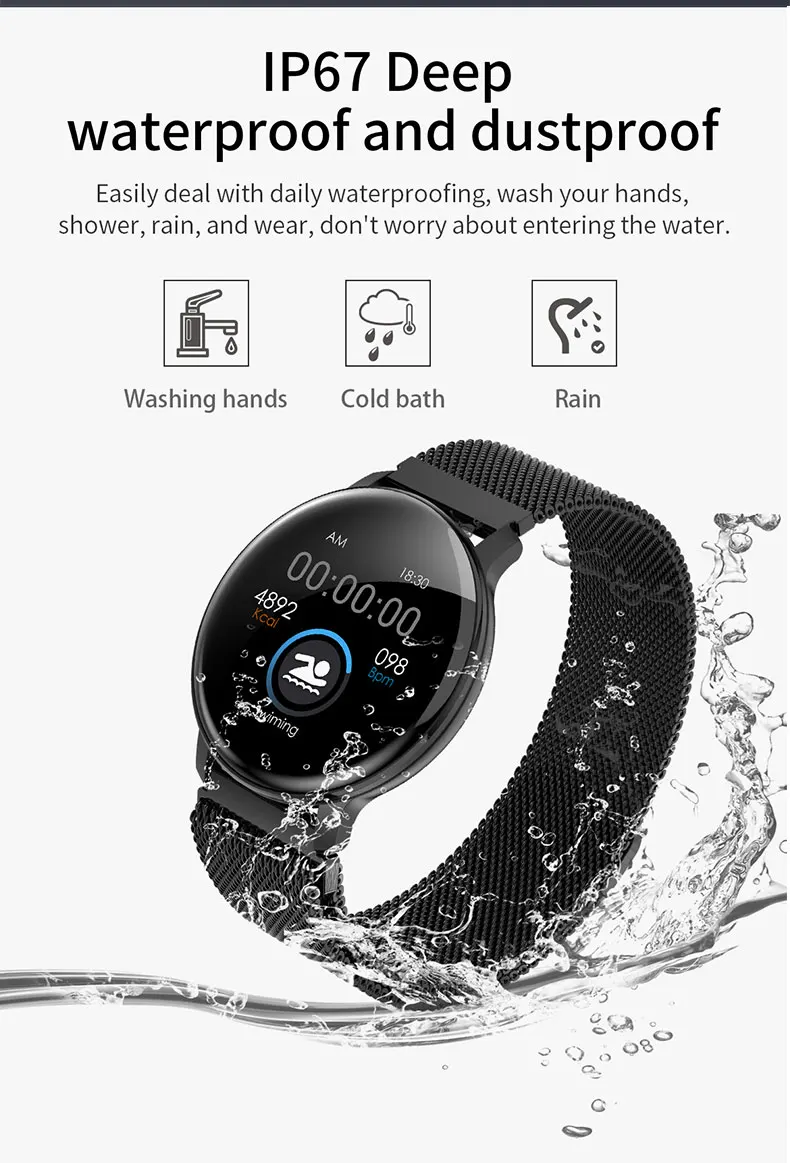 Caridite Newest Product Body Temperature Smart Watch Bracelet Waterproof Man Relojes Inteligente Bluetooth Smartwatch Sport Band