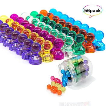 

Push Pin Magnets Fridge Magnets 56 Pack 8 Assorted Color Strong Magnets Use at Home School Classroom Office Magnetic Thumb Tack