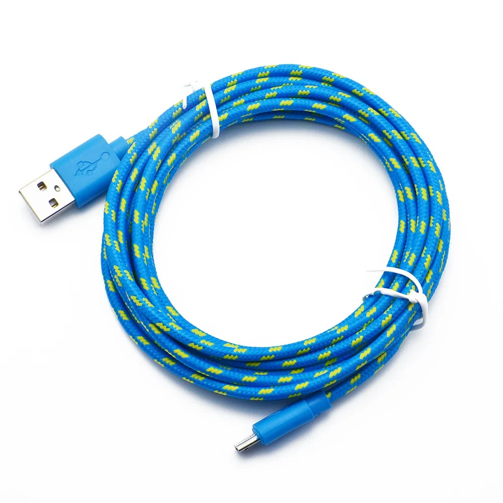 Micro Usb кабель 2.4A Быстрая зарядка 1 м/2 м/3 м для samsung Galaxy Note9 type-C Синхронизация данных телефонный кабель для IPhone X XS MAX - Цвет: BLUE