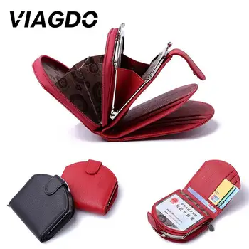 

Lady Wallet Leather Wallet Women'S Women'S Holder ID Mini Genuine Card Purse Bifold Cash