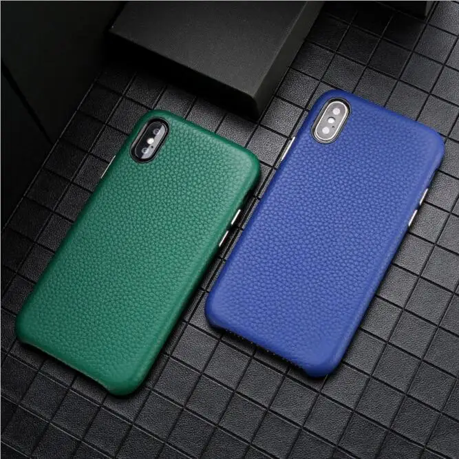 

For Iphone X Case Genuine Leather Luxury Phone Cover for Iphone 6 7 8 Plus Xs XR Max Case Lichee Pattern Case Gifts for IPhone