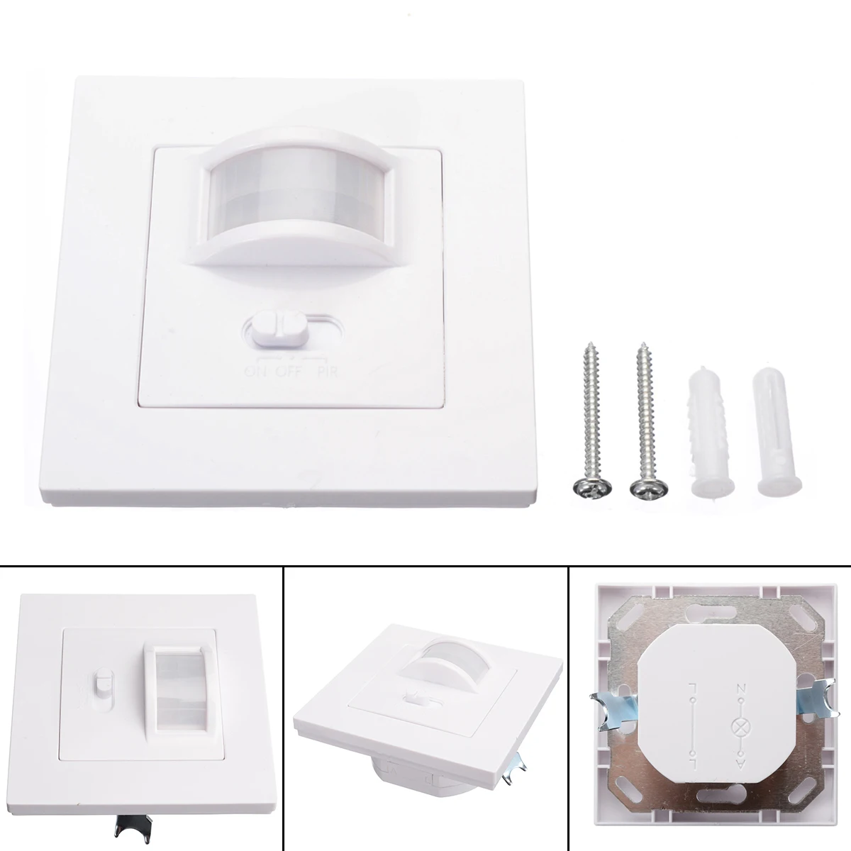 Mayitr Motion Sensor Switch 140 Degree Infrared PIR Motion Sensor Recessed Wall Lamp Bulb Switch fo - 32825671417