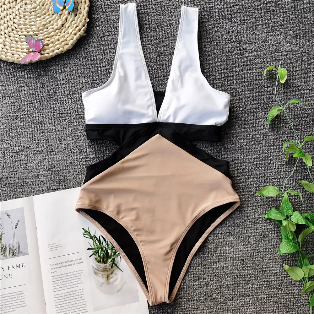 Vigorashely Sexy Tiefer V-Ausschnitt Bademode Damen Vintage Einteiliger Badeanzug 2026 Hochgeschnittener Monokini Badeanzug Schwimmbekleidung – Detail 21