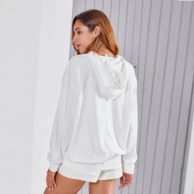BEFORW новые толстовки с капюшоном с буквенным принтом Harajuku осенние женские топы на завязках с длинным рукавом и карманами Белые Повседневные белые толстовки с капюшоном