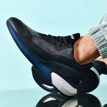 

Popcorn bottom sneakers running shoes men lightweight men's casual shoes lace up soft male luminous tennis sport training shoes