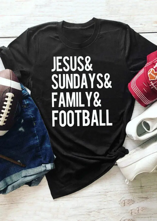 Футболка с изображением семейного футбола Иисуса воскресения забавная футболка