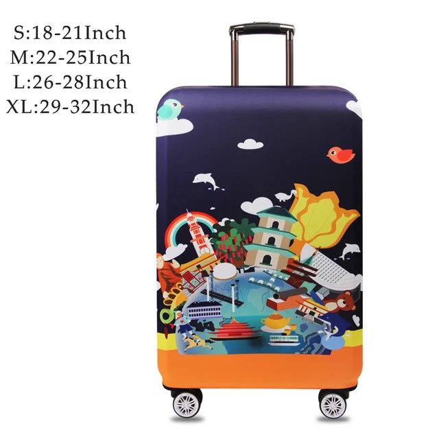 Чехол для багажа в радужную полоску, плотный защитный чехол, защитный чехол, сумка для багажа на колесиках, чехол, аксессуары для путешествий - Цвет: C6