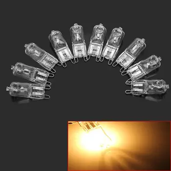 

10 Pcs G9 25W Halogen Bulbs Warm White Light Office Capsule Lamp AC 230V Length Approx. 1.97inch/50 Mm Halogen Bulbs