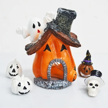 

6Pcs/Set Simulate Pumpkin Shelter House Articraft Aquarium Ornament Fish Tank Non-Toxic Resin Landscaping Furnishing Decoration