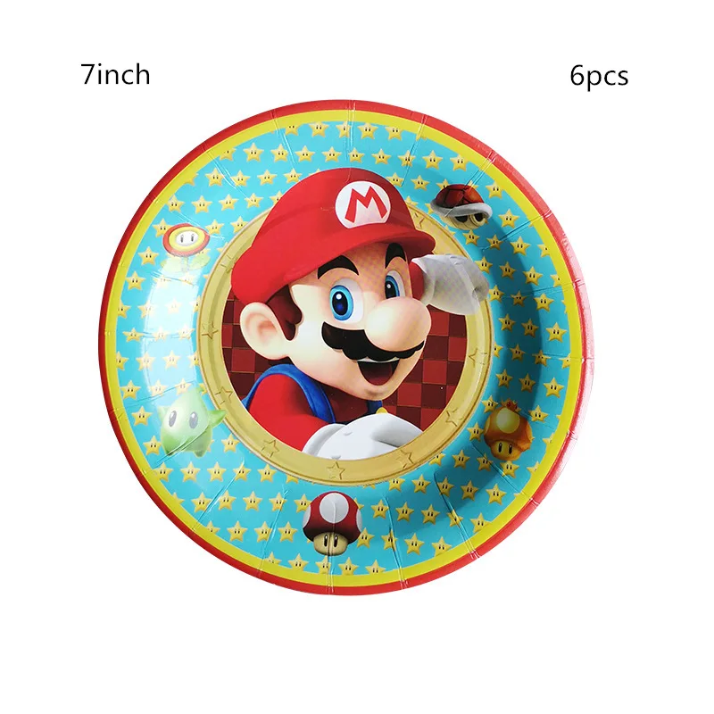 

Super Mario bros Theme Party Disposable Tableware Set Plates Banner Napkins Kids Boy Girls Birthday Christmas Party Home Decor