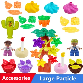 

Big Size Building Blocks Accessories Christmas Tree Fruit Cake Plant Compatible With Duploed Toys For Children Kids Gifts