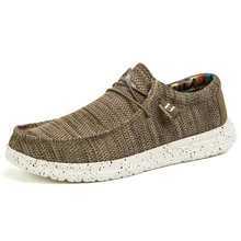 2021 Summer New Men's Canvas Boat Shoes Outdoor Convertible Slip On Loafer Fashion Casual Flat Non-Slip Deck Shoes Big Size
