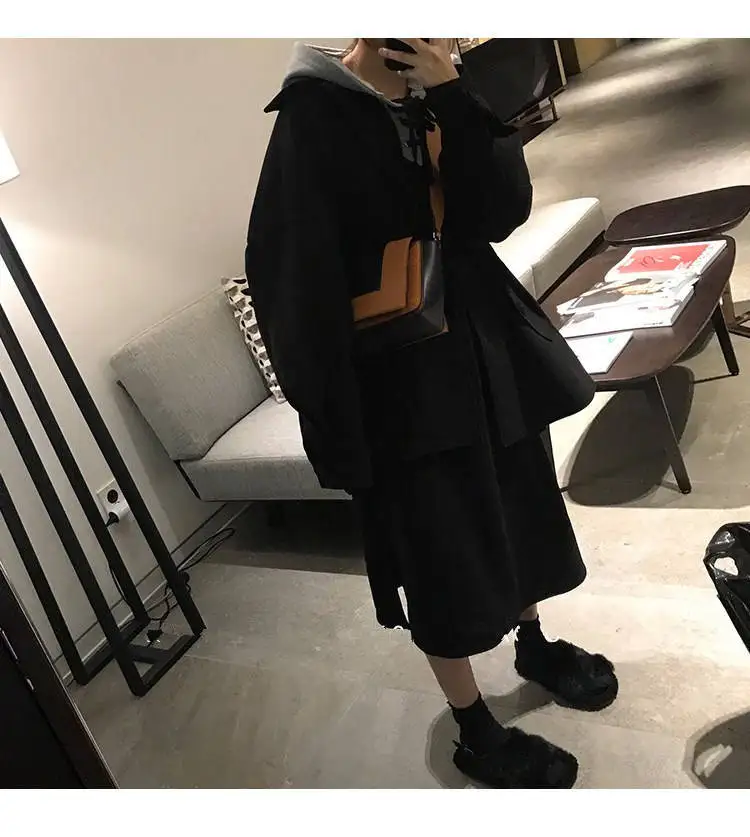 Dress Women Hooded Thickening Long Sleeve Harajuku Students Straight Casual Mid-calf Casual Korean Style Female Chic New Fashion fancy dress