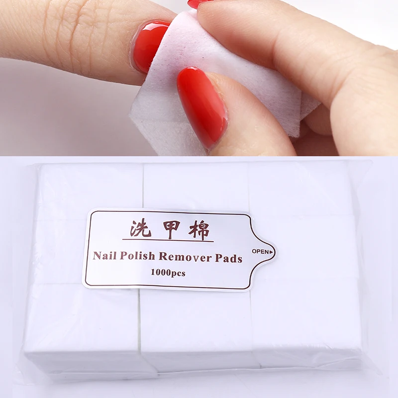 

1000PCS Lint-Free Nail Wipes Napkins Nail Art Nail Remover Wipes For UV Gel Polish Remove Pure Cotton Pads Paper Nail Art Tools