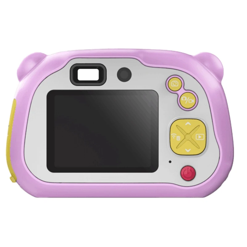 

Wifi Kids Camera, 2-Inch HD Digital Dual Camera, Auto Focus & with Flash Lights, Boy Girl HD Video Camera Creative Gifts, Pink
