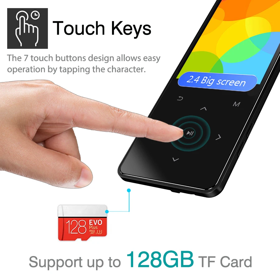Mp3 плеер REDANT с Bluetooth и динамиком сенсорный экран 2 4 дюйма Hi Fi Walkman MP 3 Flac музыкальный