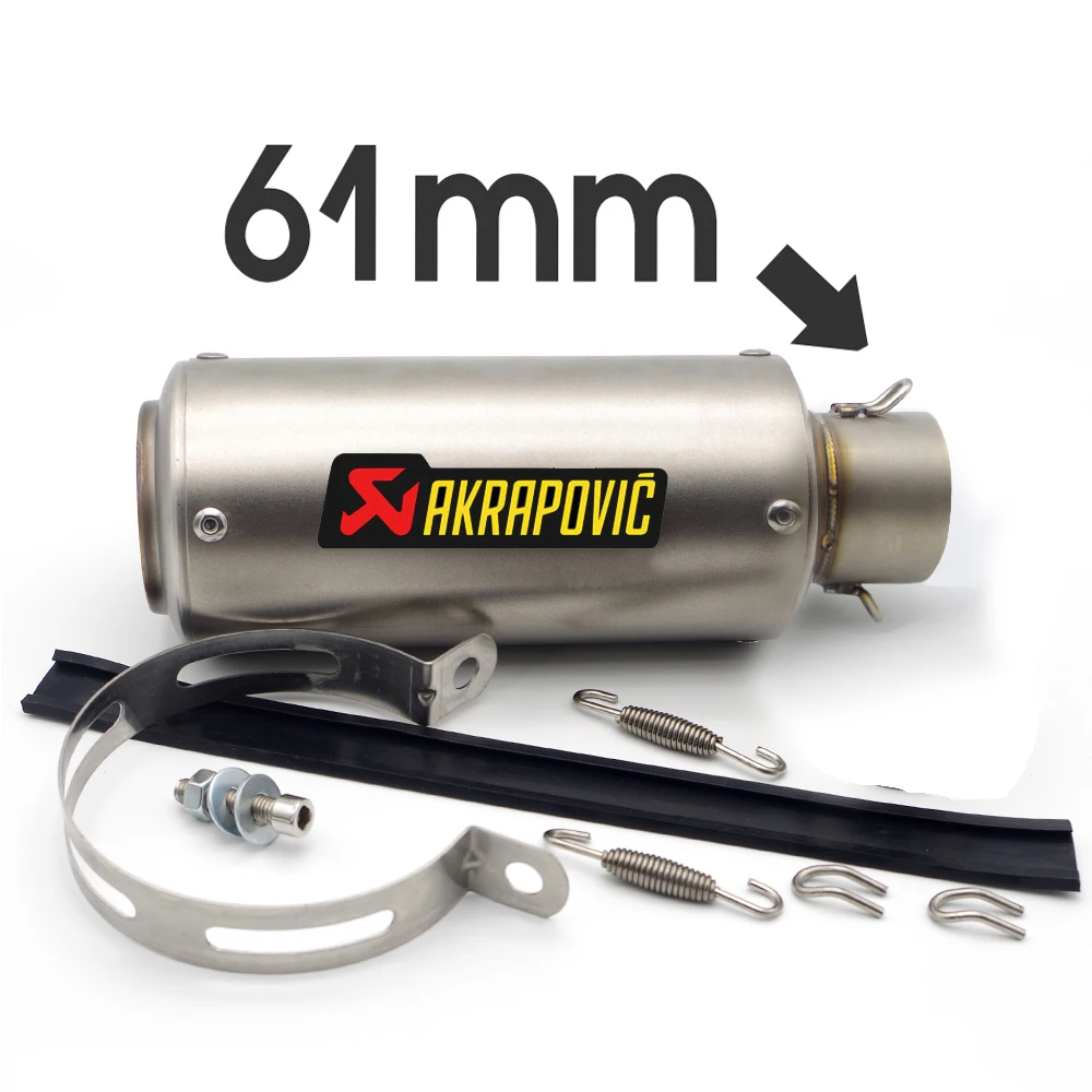 Мото rcycle выхлопной akrapovic escape moto db killer для Keeway rkv 125 300 superlight Rieju rr mv agusta f3 Bajaj dominar 400 - Цвет: C Sticker 61mm