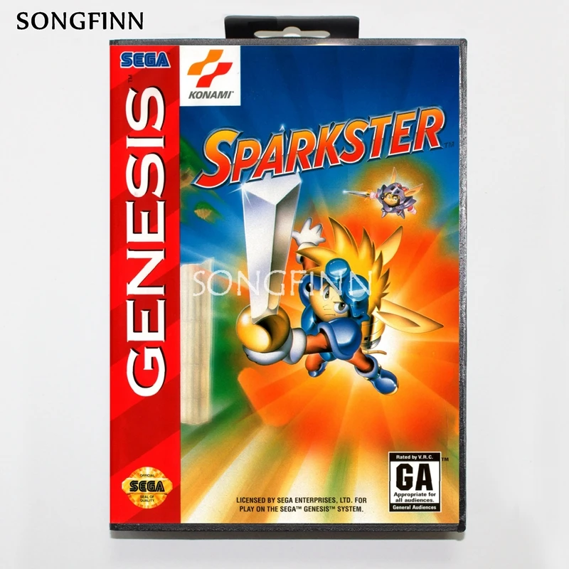 16 бит MD карта памяти с коробкой для sega Mega Drive для Genesis Megadrive-sparkster