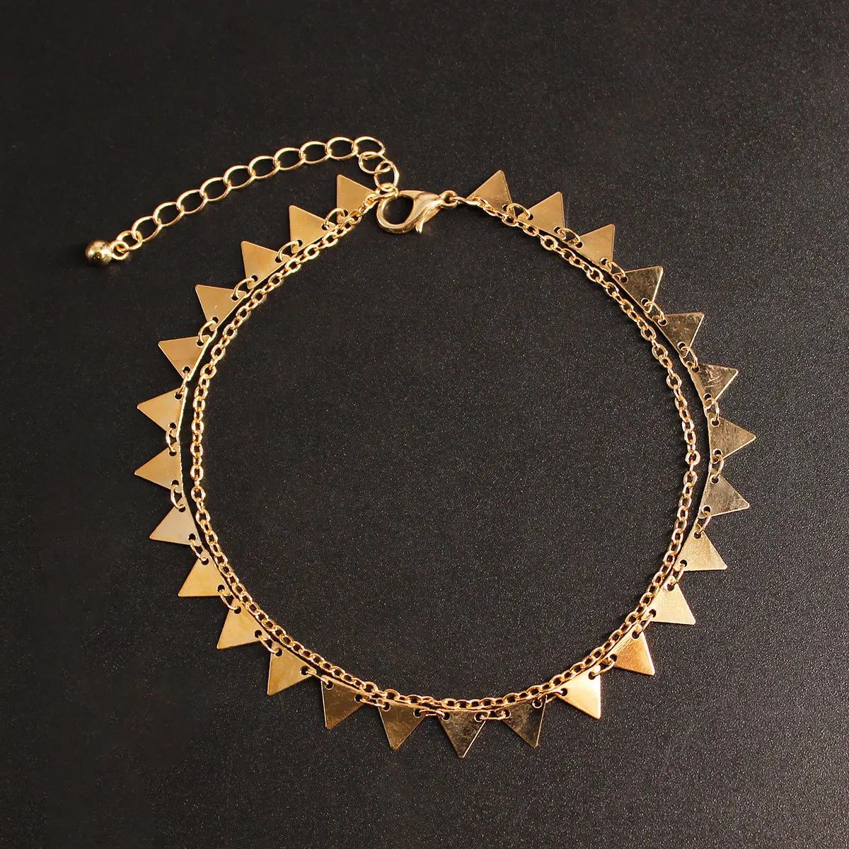 

Hot Selling New Products Europe And America Popular Ornament Fashion Simple Triangular Sequin Layer Anklet
