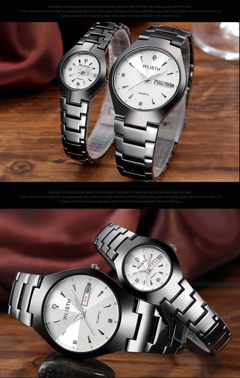 duplo, simples pulseira de aço feminino wat
