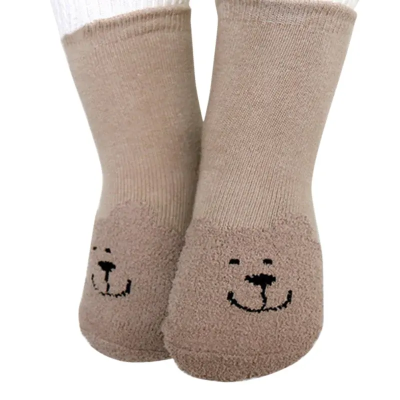 Non-slip Baby Socks New Autumn Winter Coral Fleece Socks Animals Printed Thicken Warm Toddler Boy Girls Floor Socks Infant Sock