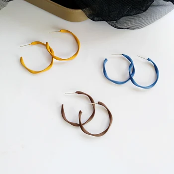 

S925 needle Fashion Hoop Earrings Hot Selling Popular Style Blue Yellow Green Brown Women Earrings For Party Wedding Gift