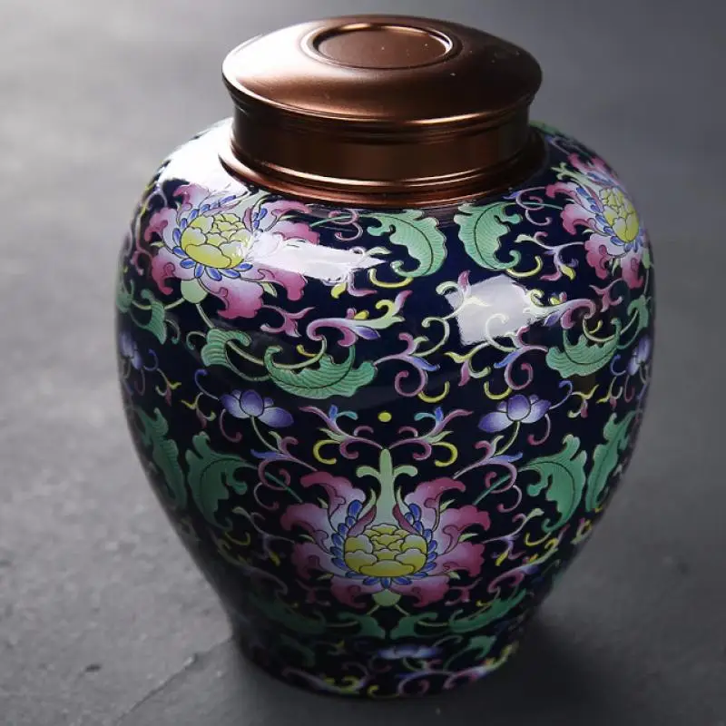 7 1000ml Керамическая коробка для чая s, винтажная коробка для чая, китайский стиль, контейнер для еды, коробка для хранения конфет, керамическая коробка для хранения, органайзер для дома, столовой, чайная банка - Цвет: 7 1000ml