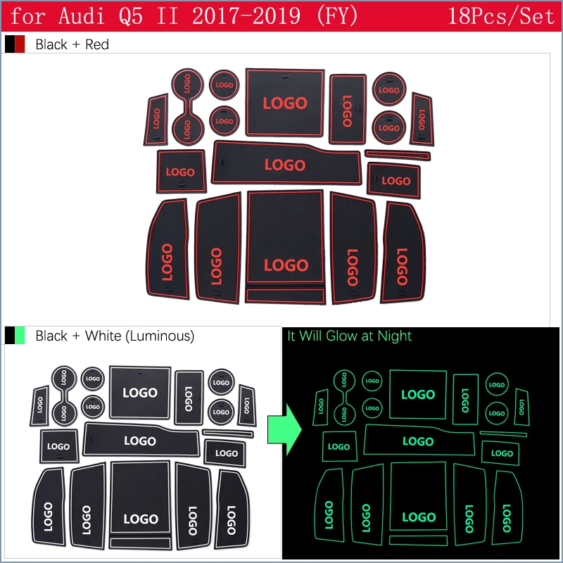 Автомобильные аксессуары для Audi Q5 FY противоскользящие резиновые ворота слот чашки коврик двери паз коврик Подставка Чашки наклейки
