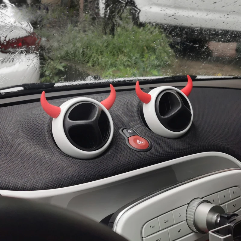 Car Sticker 3D Cartoon Devil's Horn Styling Decoration For smart fortwo forfour 453 451 450 car accessories interior ornament