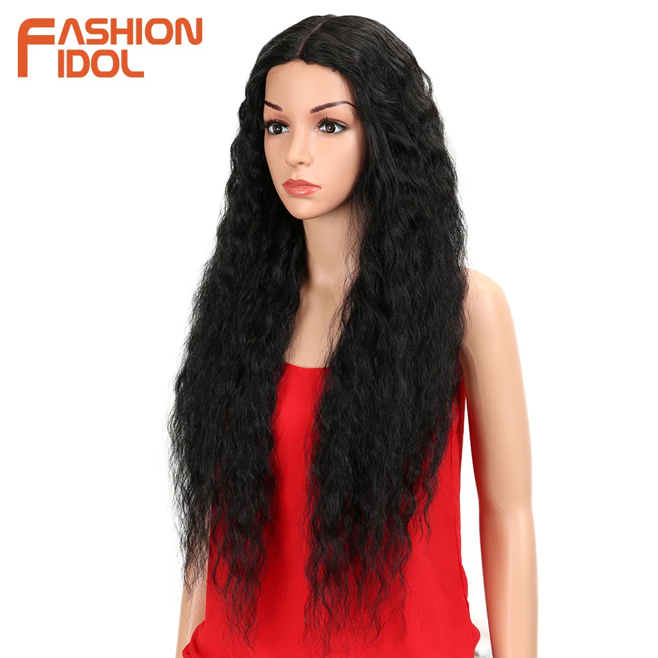 Мода IDOL Hair 28 дюймов мягкий длинный кудрявый I парик на кружеве для черных женщин синтетические волосы термостойкие парики для женщин