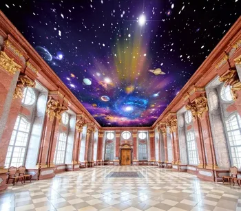 

CJSIR Custom Ceiling 3d Wallpaper Colorful Starry Sky Universe Galaxy Dream Room Zenith Ceiling Painting 3d Wallpaper Mural