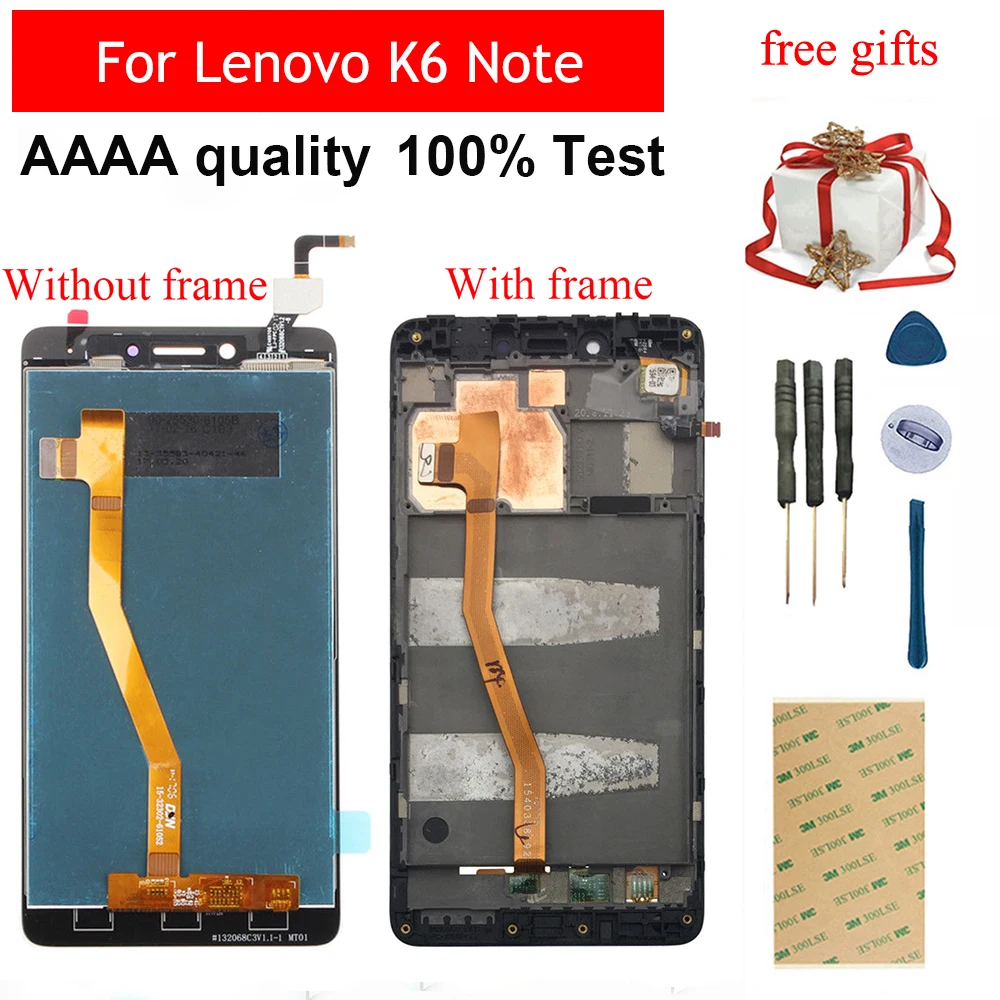 Скидка Для lenovo K6 Note k53a48 сенсорный экран дигитайзер сенсорная панель стекло + ЖК дисплей монитор экран панель модуль в сборе рамка