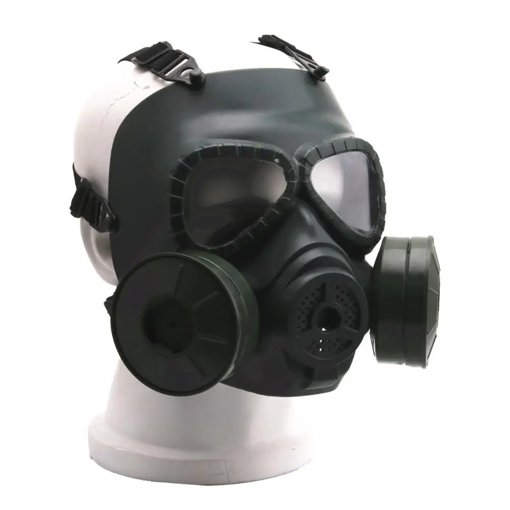 Protection Gas Masks Respirator For Airsoft Tactical CS outdoor Survival  Game Paintball Match With Double Exhaust Fan